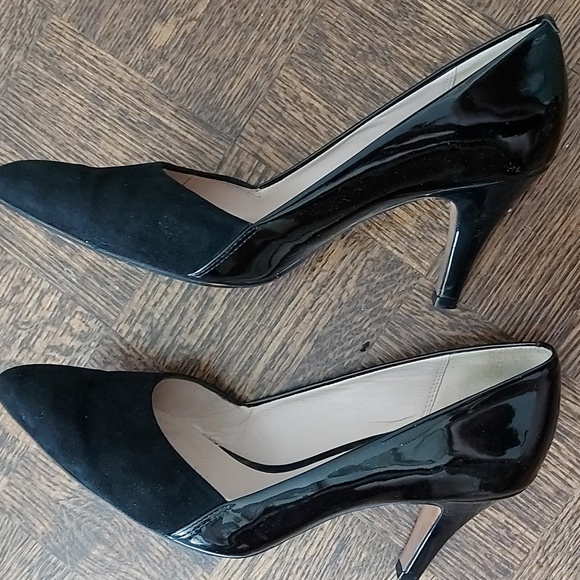 Clarks black patent leather and suede high heel pumps - Picture 7 of 8